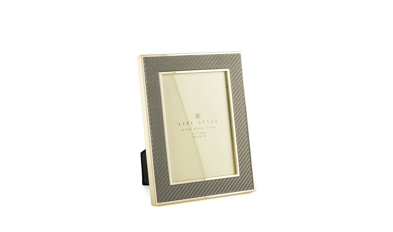 Silver Kenarlı Gri Kumaş Çerçeve 13x18 cm