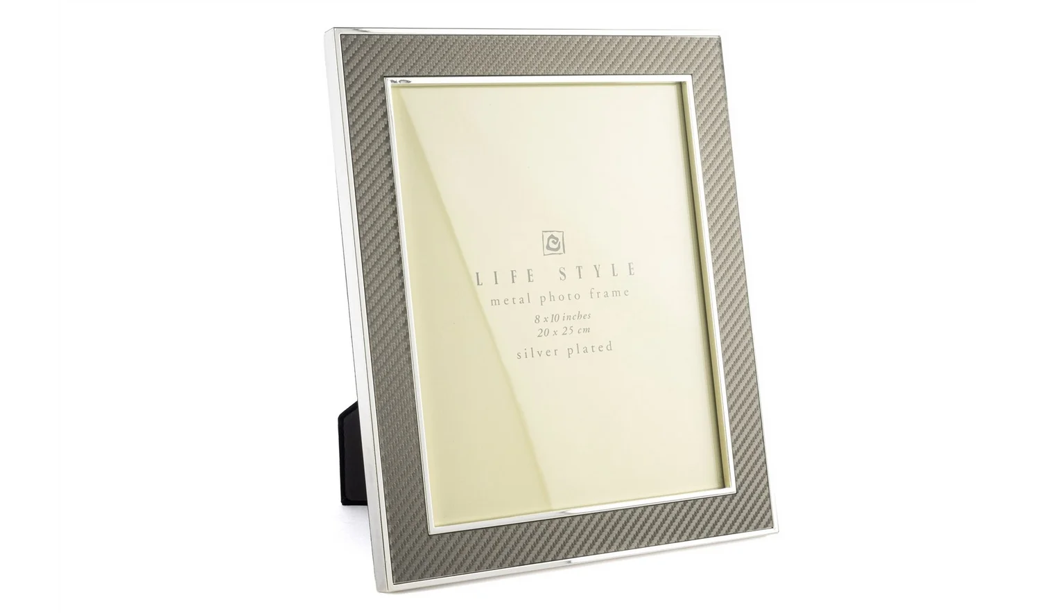 Silver Kenarlı Gri Kumaş Çerçeve 20x25 cm