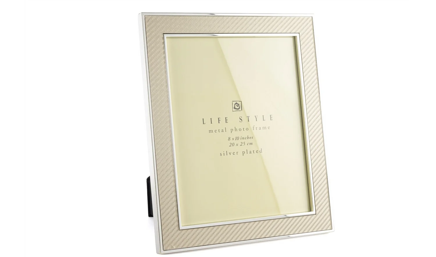 Silver Kenarlı Krem Kumaş Çerçeve 20x25 cm