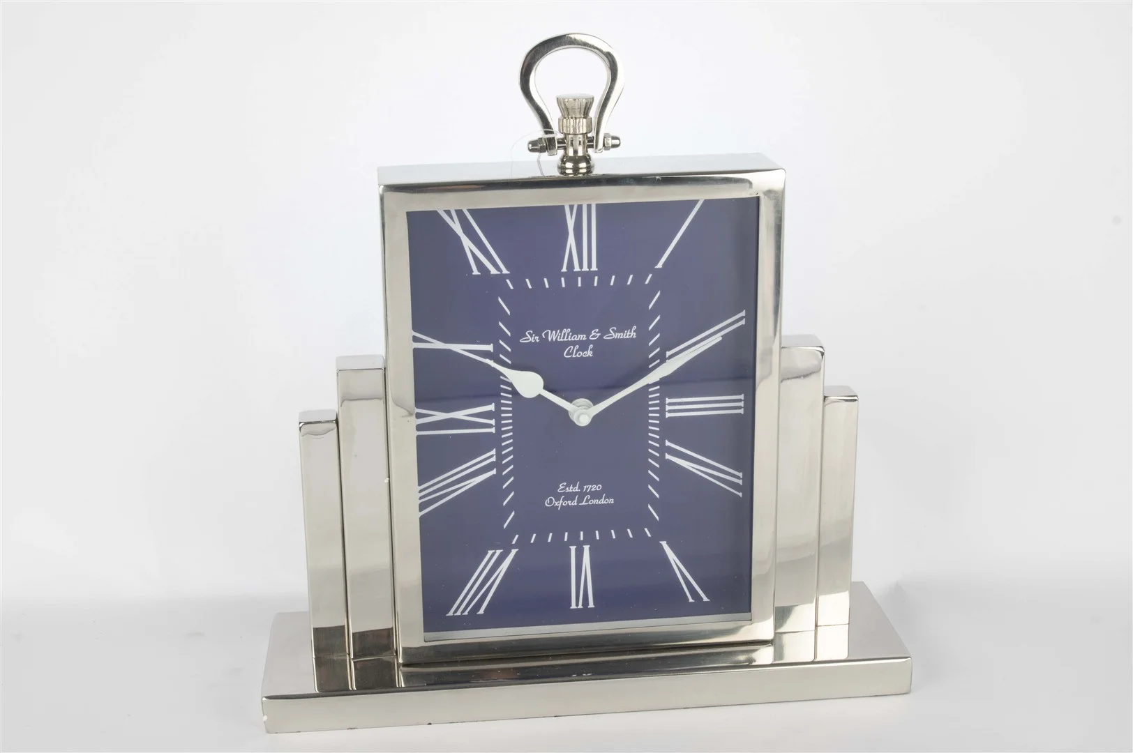 Silver Lacivert Kare Saat
