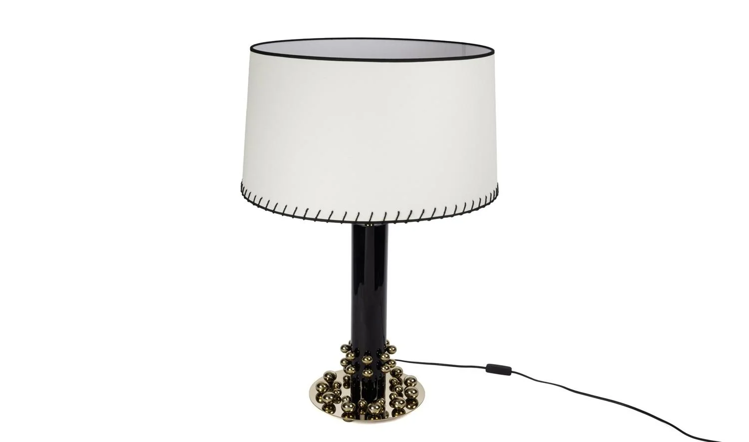 Siyah Gold Ayaklı Beyaz Abajur
