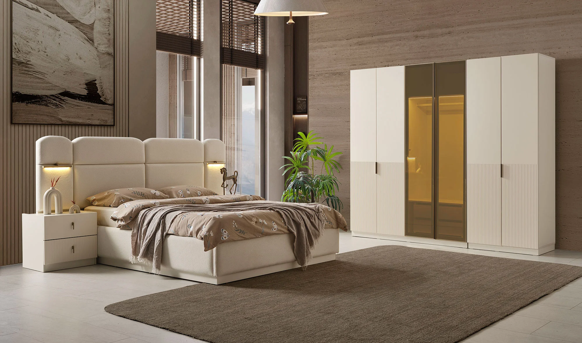 Sofya Bazalı Yatak Odası - 6 Kapılı