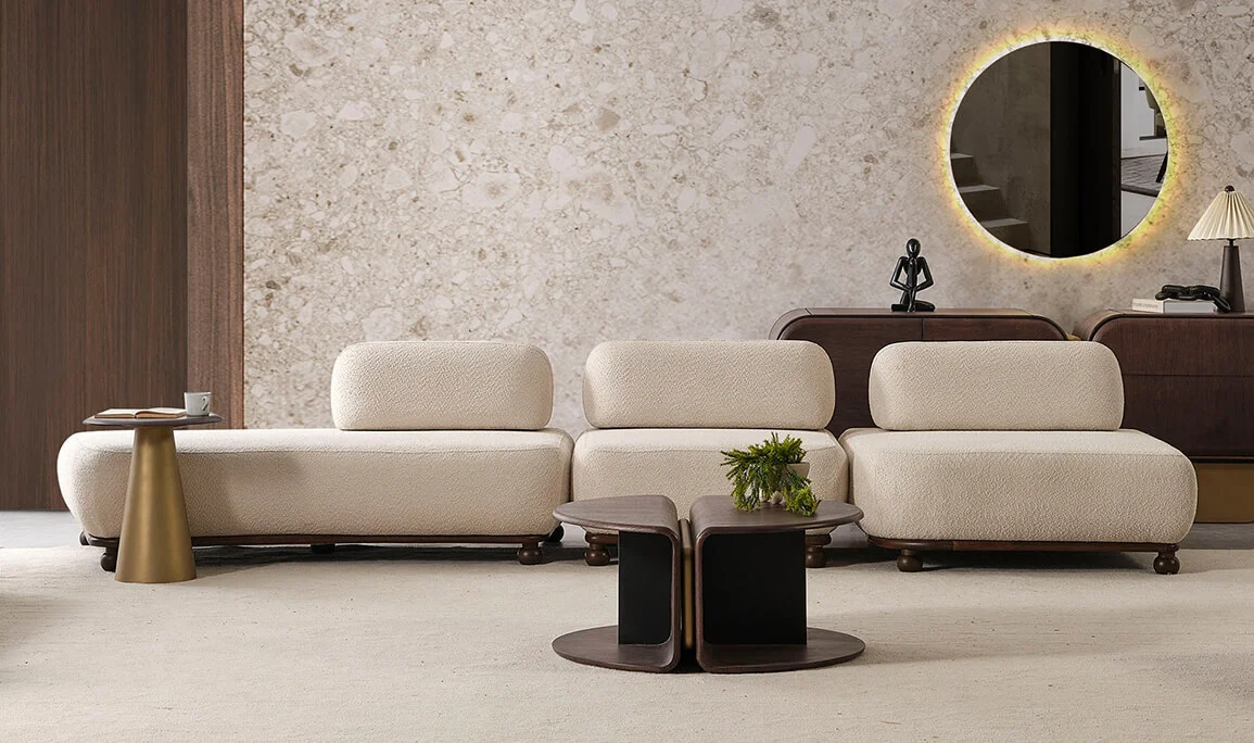 Solid Four-Seat Sofa