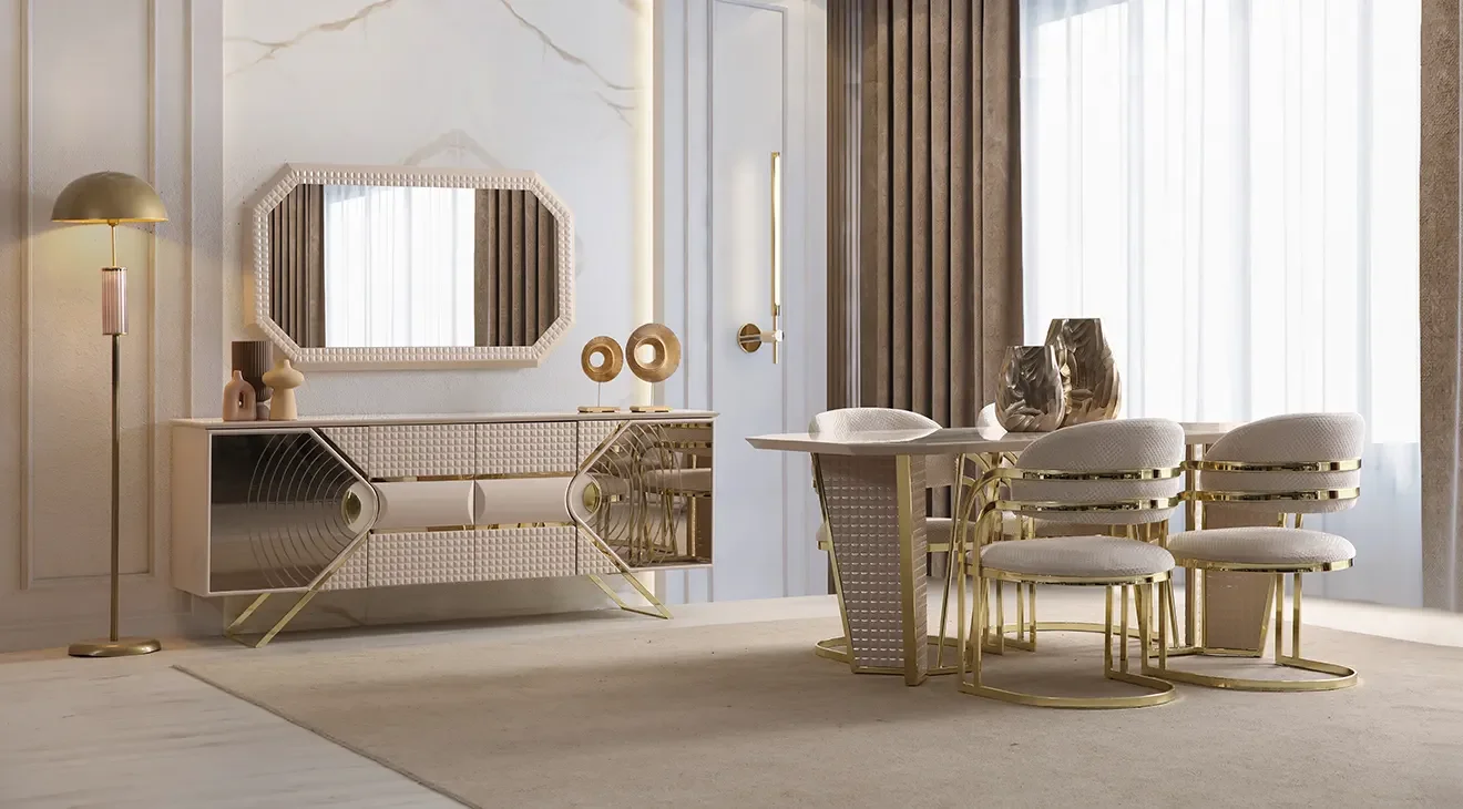 Sultan Metal Ayaklı Yemek Odası Takımı