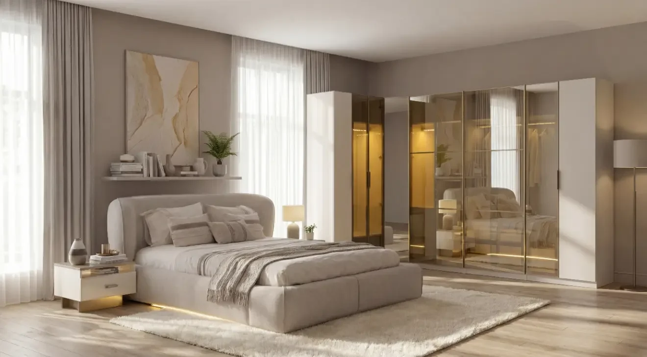 Teba Köşe Dolaplı Yatak Odası Takımı