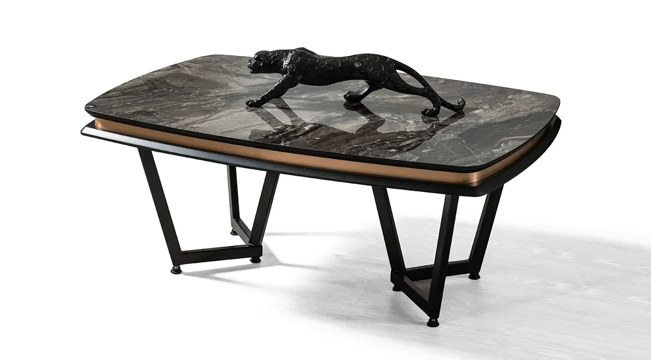 Tesla Metal Ayaklı Siyah Orta Sehpa