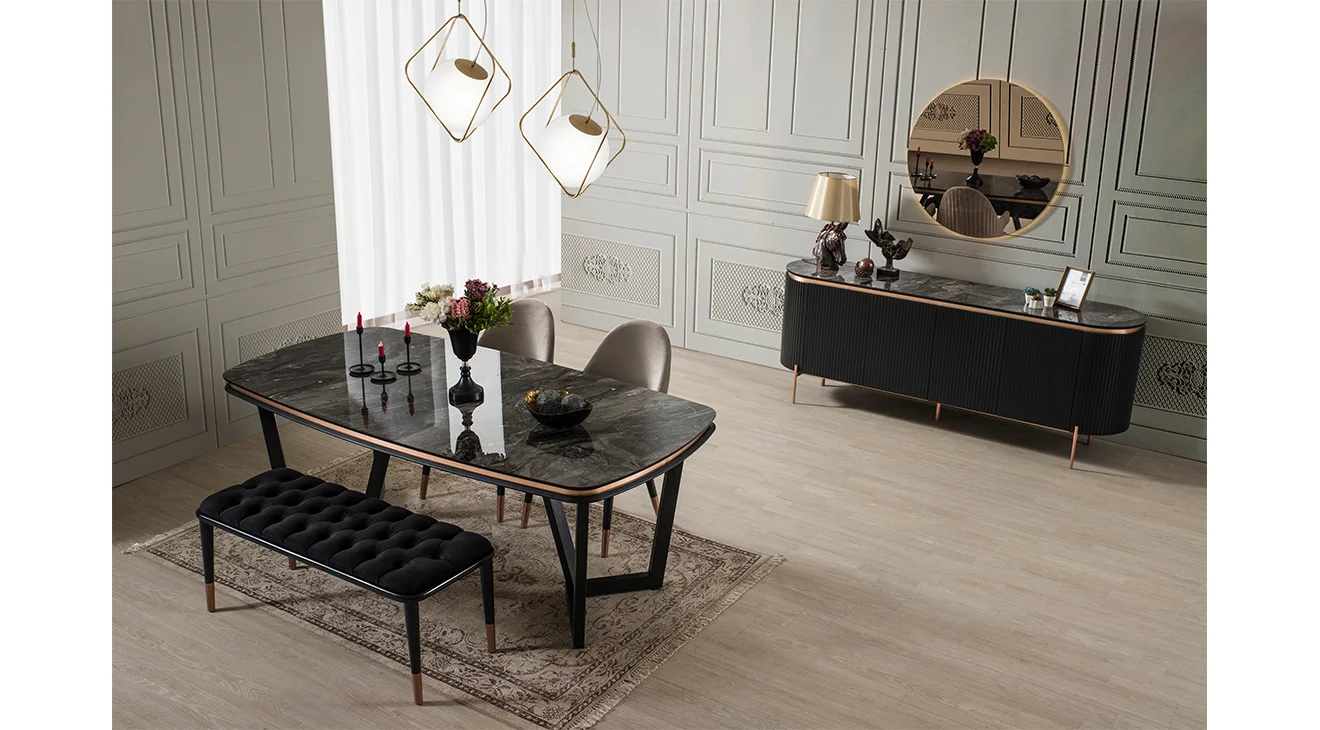 Tesla Metal Ayaklı Yemek Odası Takımı