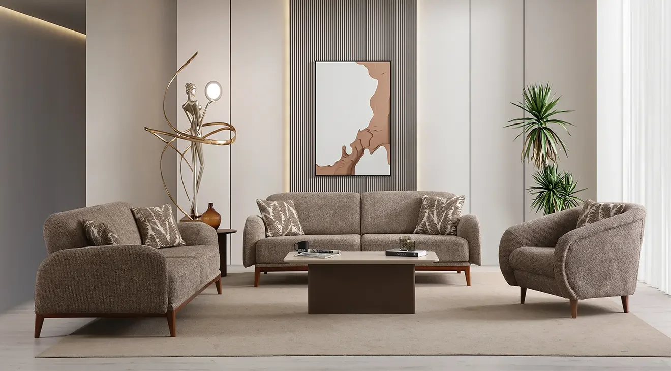 Tetra Ahşap Ayaklı Yataklı Koltuk Takımı