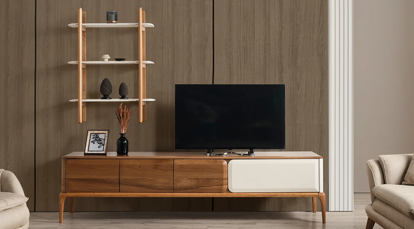 Trend Ahşap Ayaklı Modern Tv Ünitesi