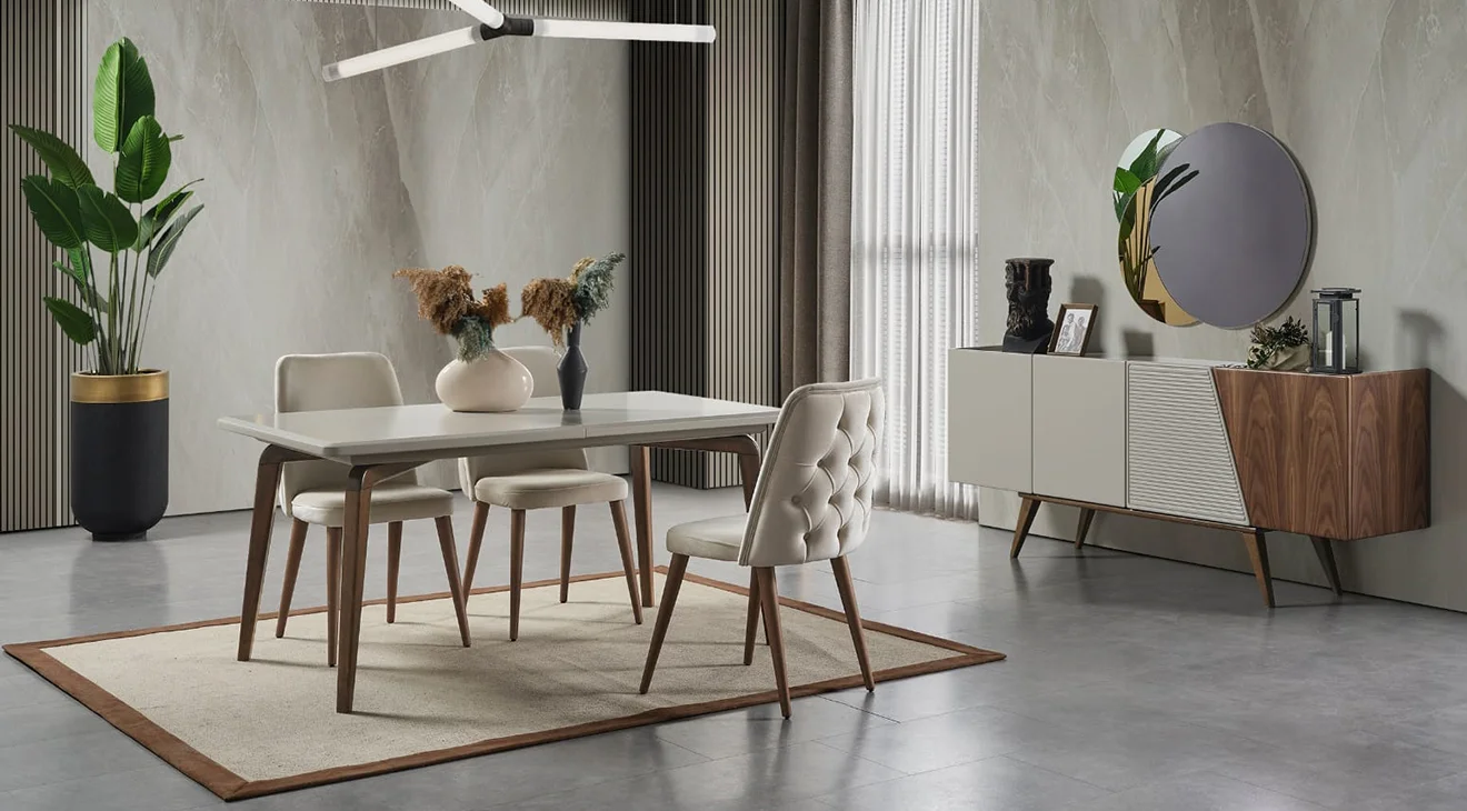 Trend Ahşap Ayaklı Yemek Odası Takımı