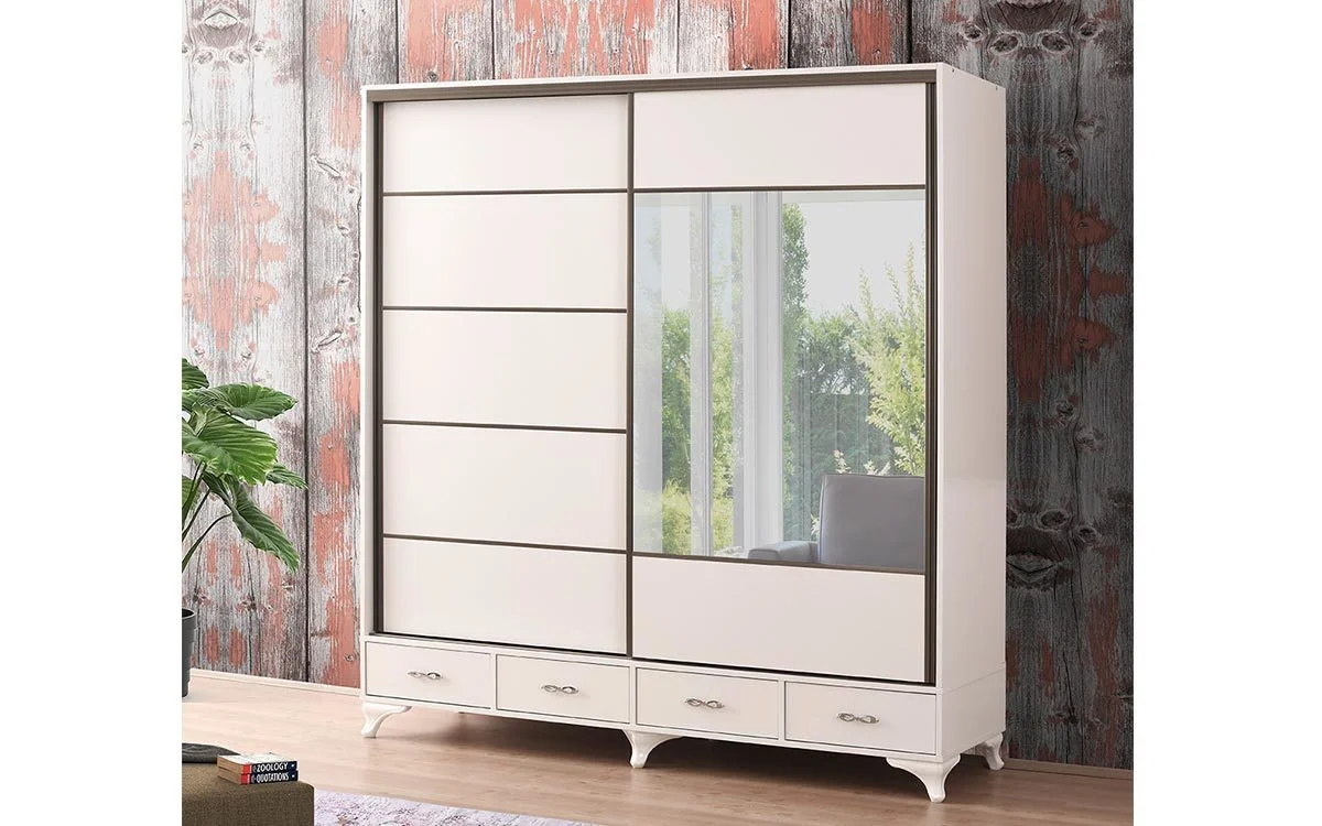 Trend Beyaz Gardırop 200 cm