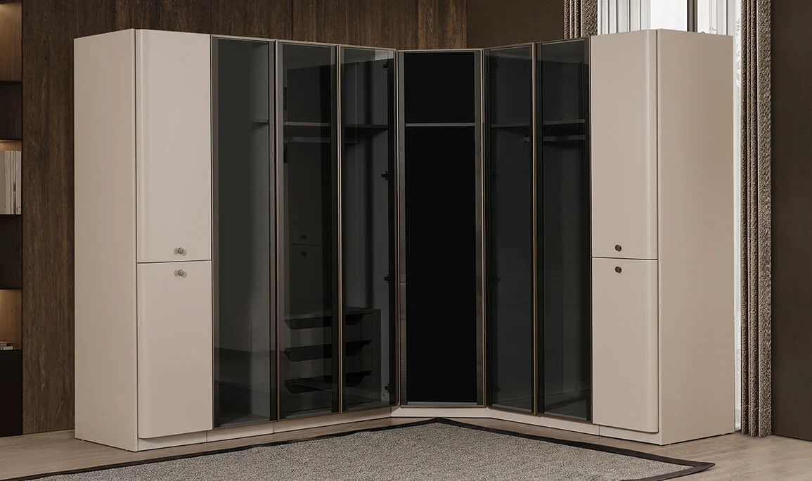 Truva 8-türiger Eckkleiderschrank