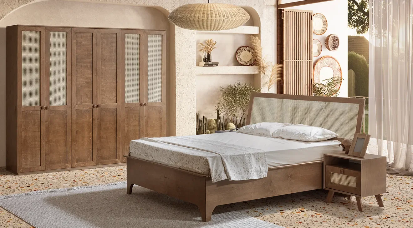 Valeria Ceviz Panjurlu Yatak Odası Takımı