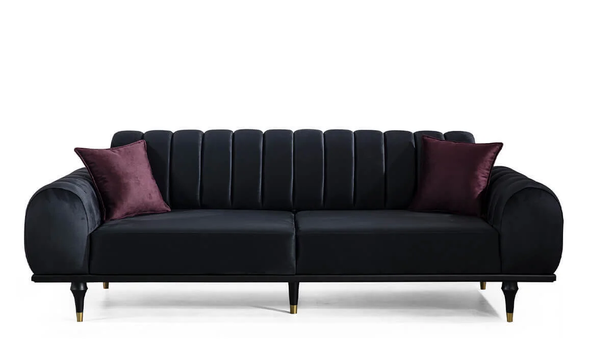 Valeria Exclusive Three-Seat Sofa Black