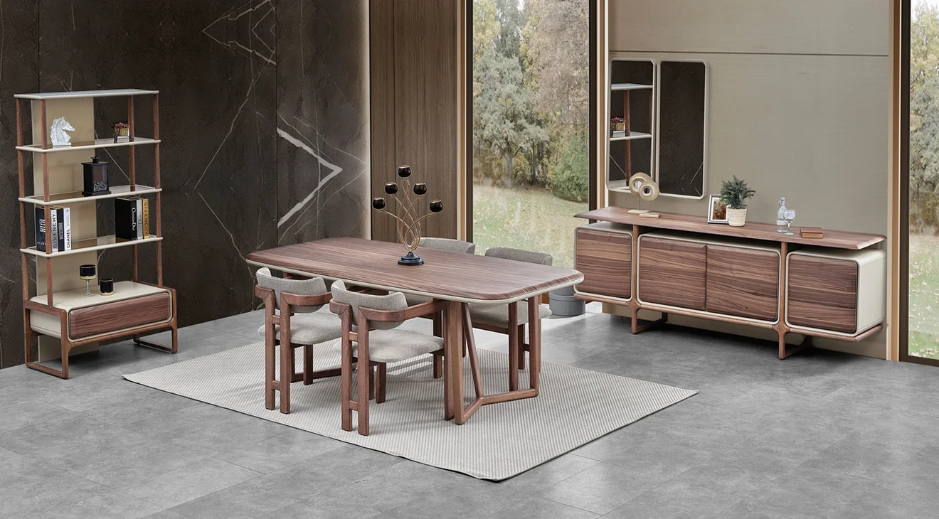 Vega Ceviz Modern Yemek Odası Takımı