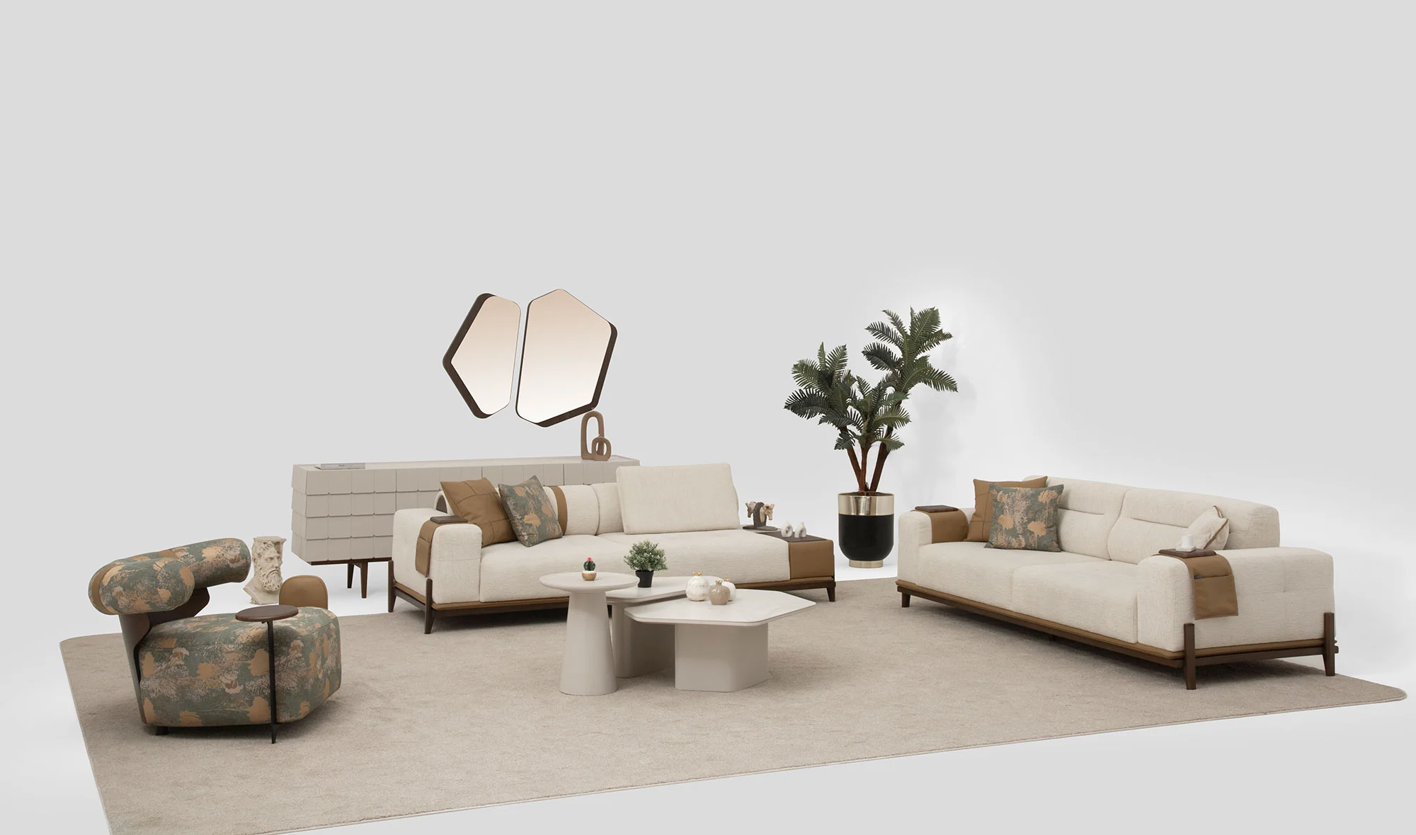 Üçlü Koltuk (sehpalı) + Üçlü Koltuk (yataklı) + Tekli Koltuk