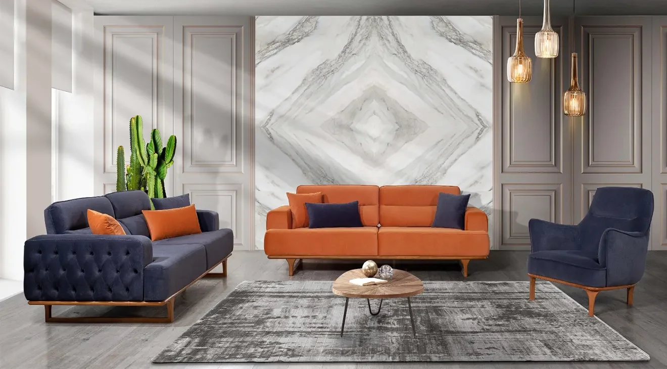 Vera Ahşap Ayaklı Modern Koltuk Takımı