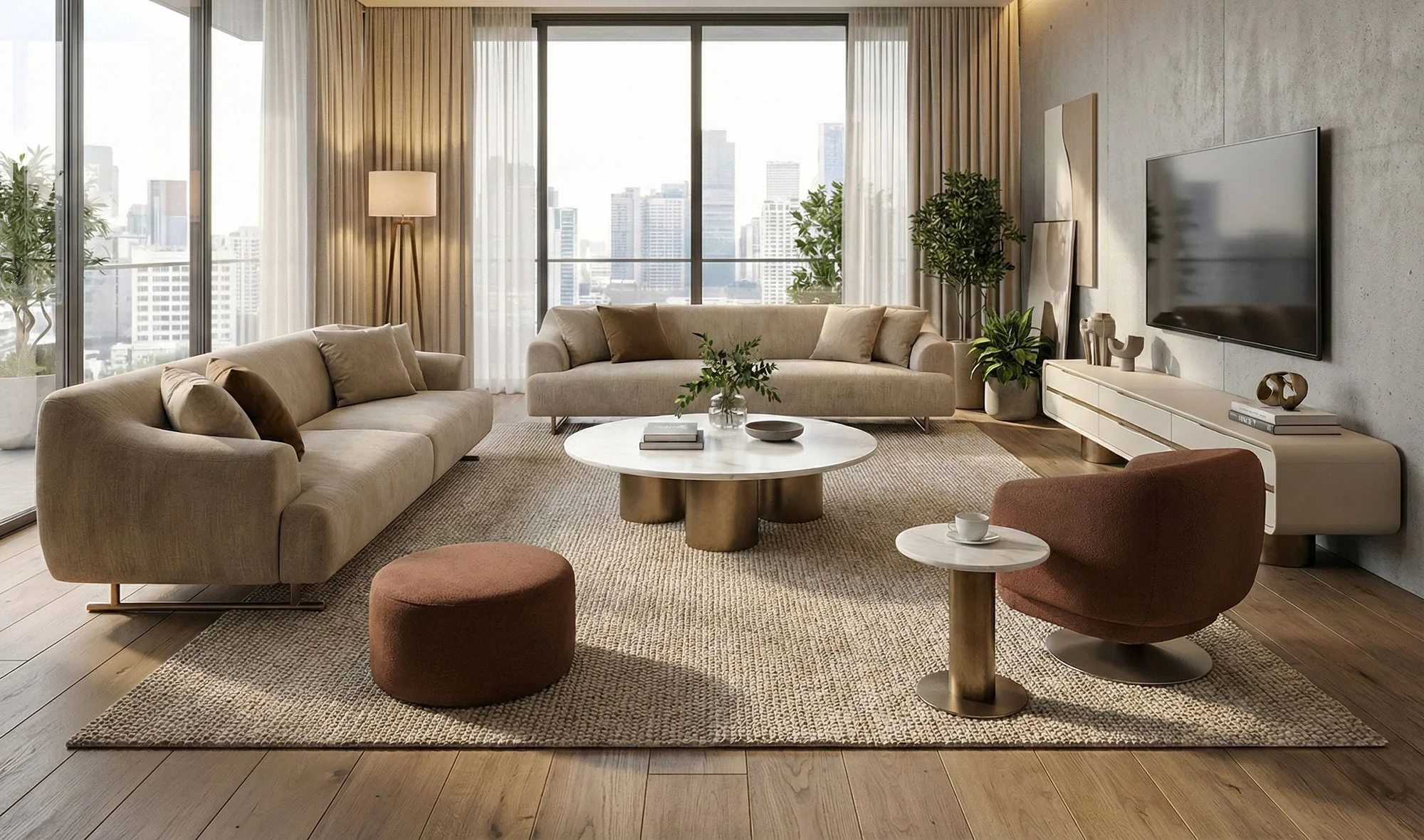 İki Üçlü Koltuk + Bir Tekli Koltuk