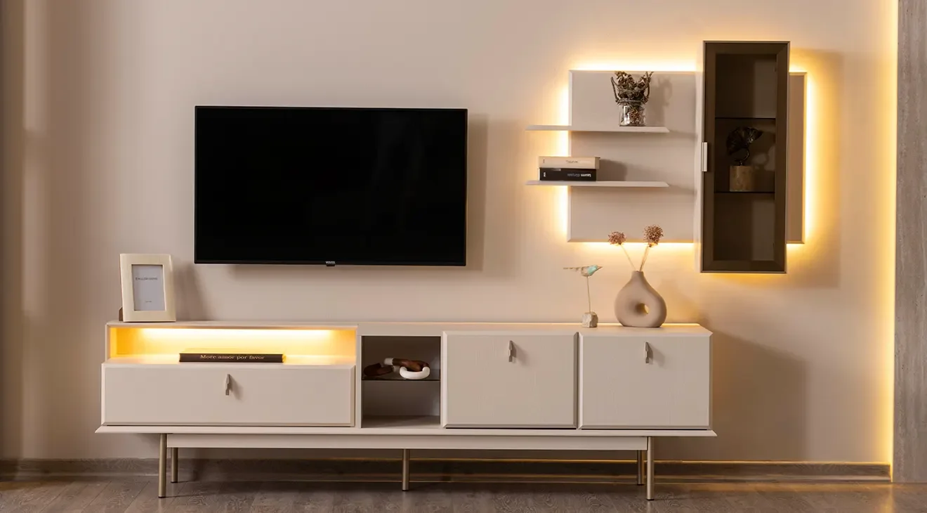 Viral Metal Ayaklı Tv Ünitesi