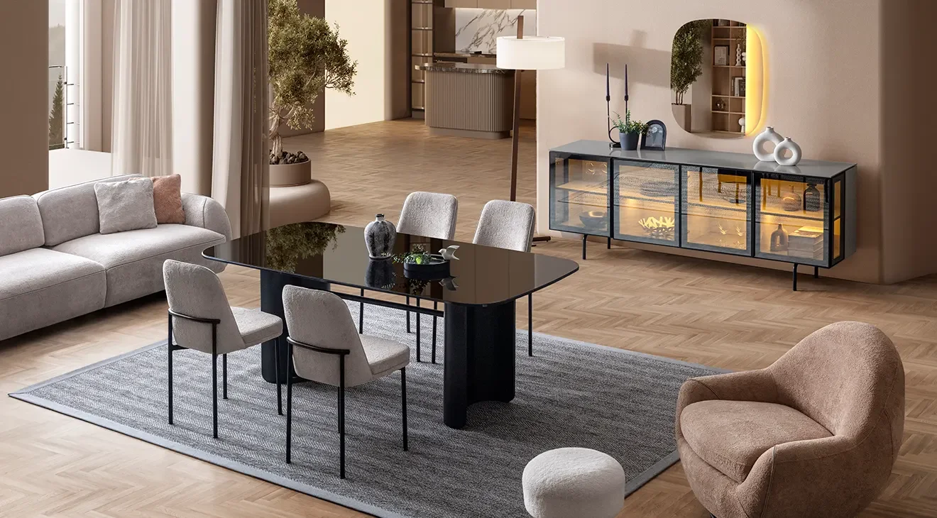 Zenit Antrasit Yemek Odası Takımı