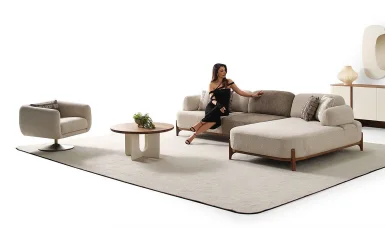 Ahuse Ceviz Mini L Köşe Takımı
