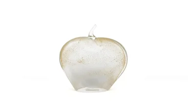 Altın Işıltılı Cam Elma 22x25 cm