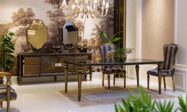 Art Deco Gold Yemek Odası Takımı
