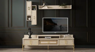 Bahar Gold Metal Ayaklı Tv Ünitesi