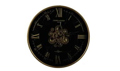 Bronz Siyah Yuvarlak Duvar Saati 60x8 cm