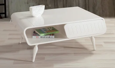 Burgu Orta Sehpa Beyaz