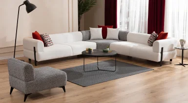 Cratos Metal Ayaklı Köşe Koltuk Takımı