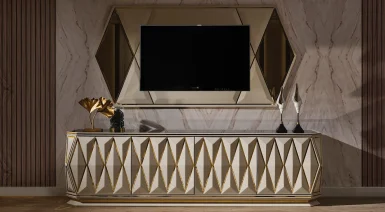 Diamond Krem Luxury Tv Ünitesi