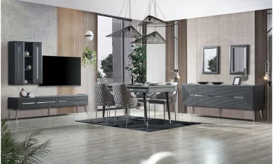 Gökçe Antrasit Modern Yemek Odası Takımı