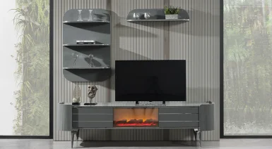 Karya Gri Şömineli Tv Ünitesi