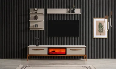 Kumsal Şömineli Tv Ünitesi