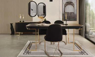 Lyon Siyah Modern Yemek Odası Takımı