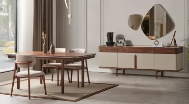 Mirabella Ahşap Ayaklı Modern Yemek Odası Takımı