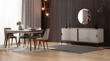 Monaco Ahşap Ayaklı Yemek Odası Takımı