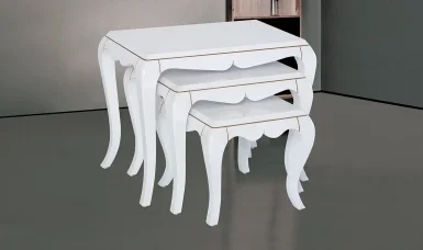 Palmiye Zigon Sehpa Beyaz