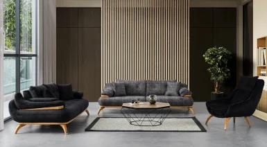 Rio Ahşap Ayaklı Modern Koltuk Takımı