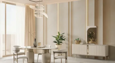 Solo Mermer Desenli Yemek Odası Takımı