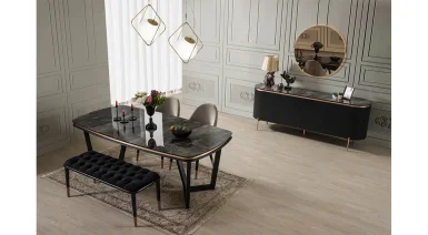 Tesla Metal Ayaklı Yemek Odası Takımı