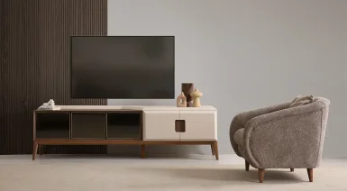 Tetra Ahşap Ayaklı Modern Tv Ünitesi
