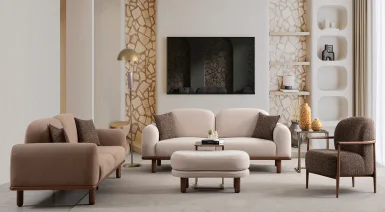 Trend Ahşap Ayaklı Koltuk Takımı