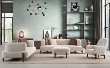 Valeria Wood Koltuk Takımı (Sırt Mekanizmalı)
