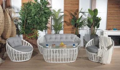 Afora Garden Sofa Set - White