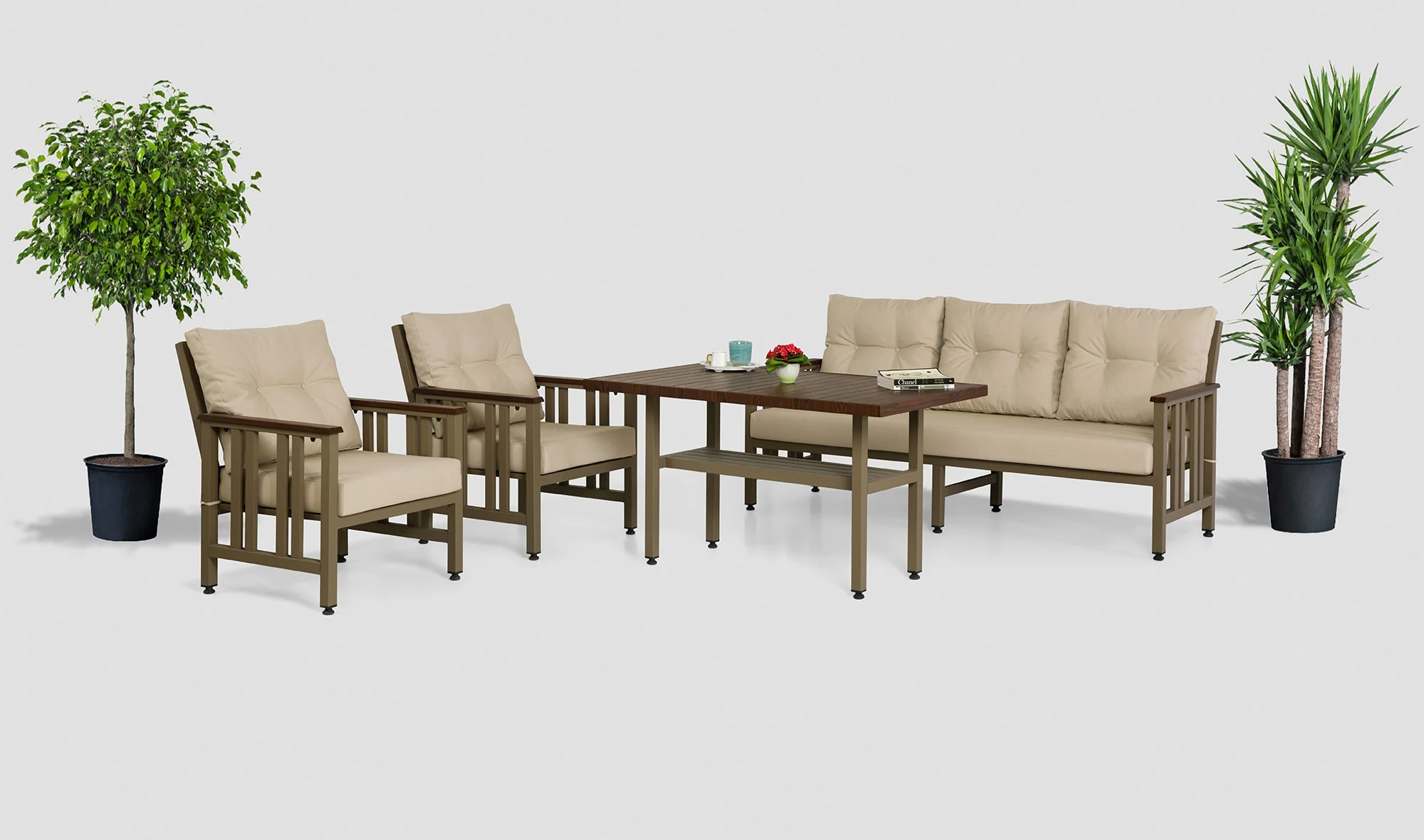 Alexis Bahçe Koltuk Takımı - Krem