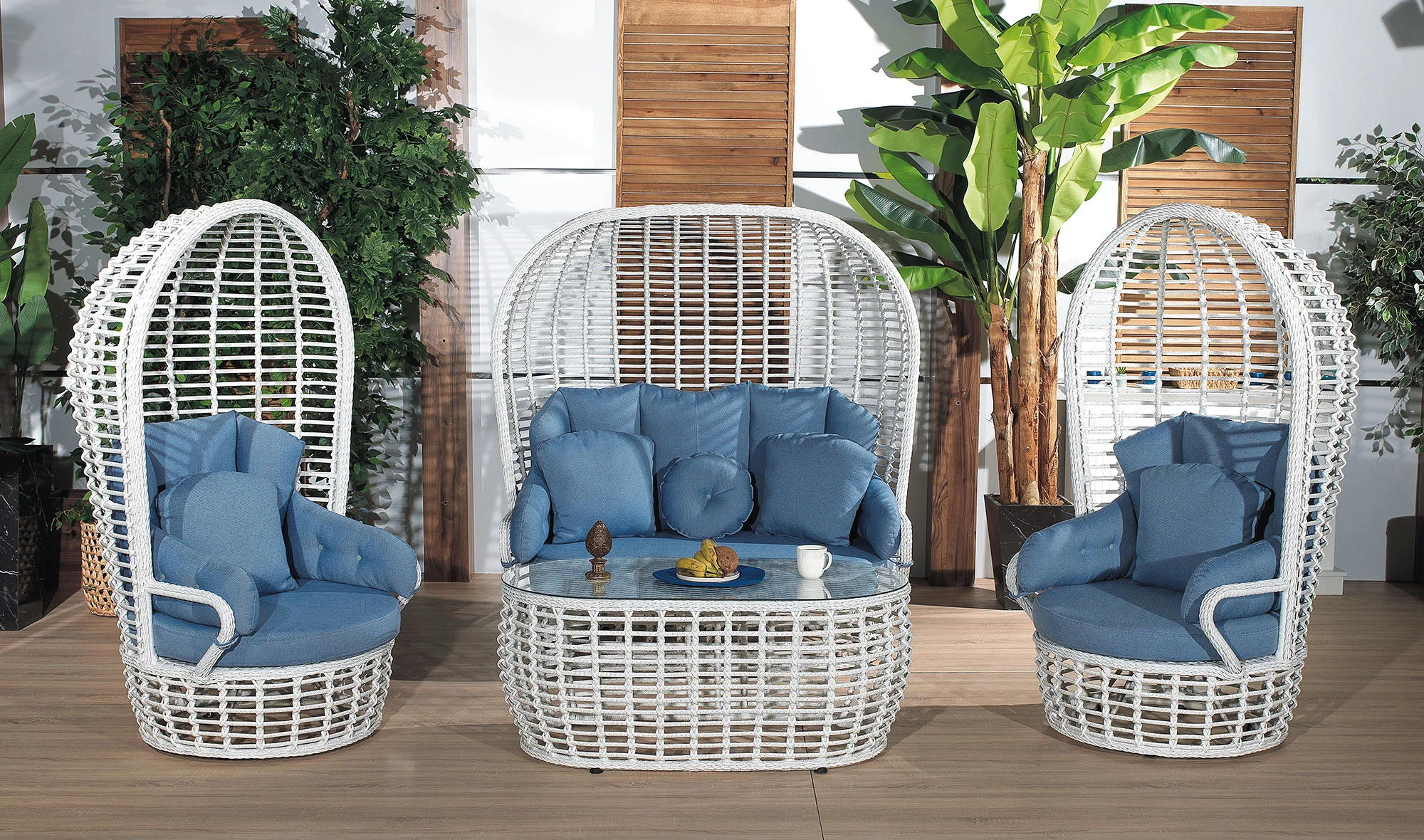 Armoni Bahçe Koltuk Takımı - Beyaz