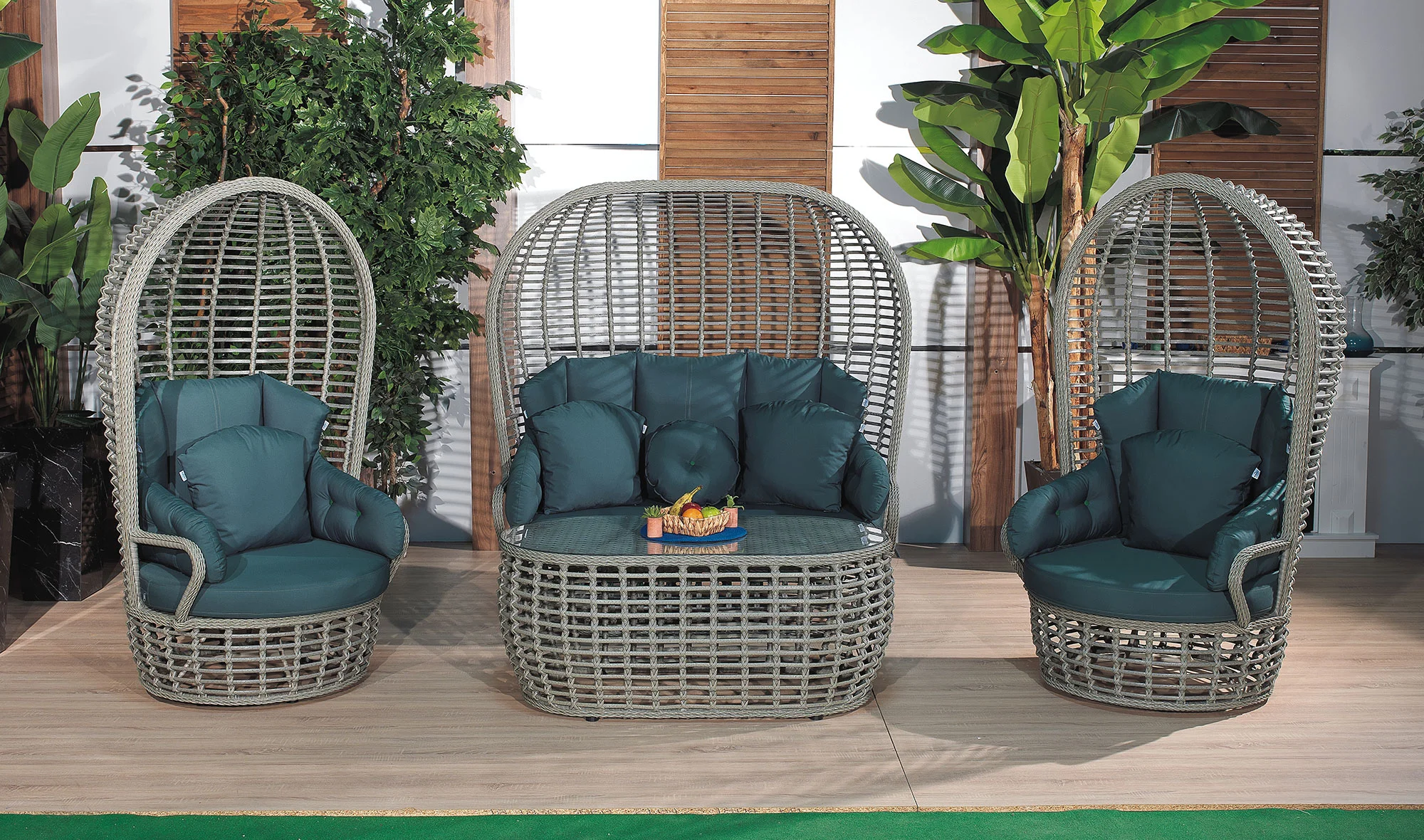 Armoni Bahçe Koltuk Takımı - Füme