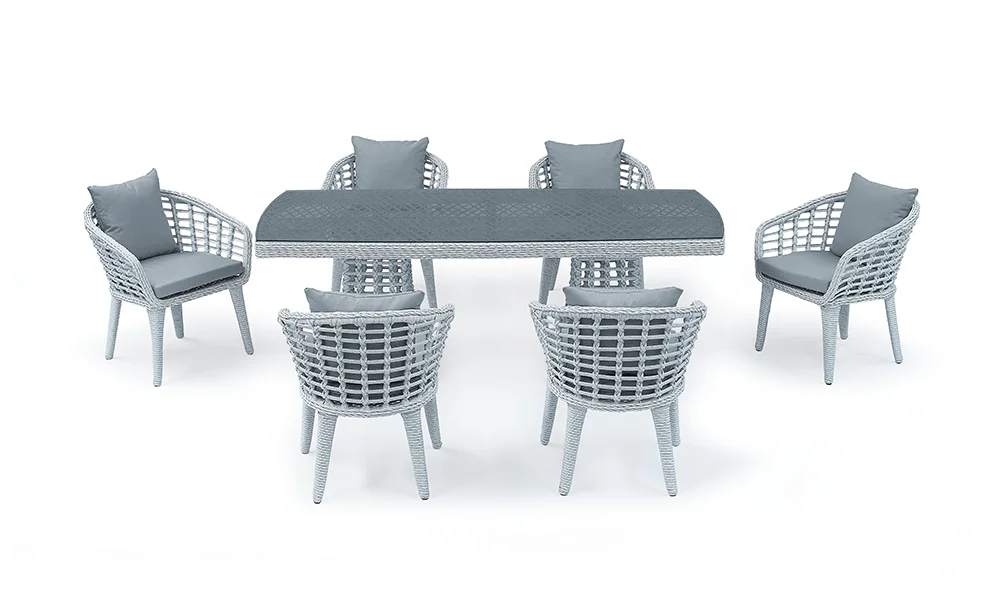 Domino Bahçe Masa Takımı - Gri